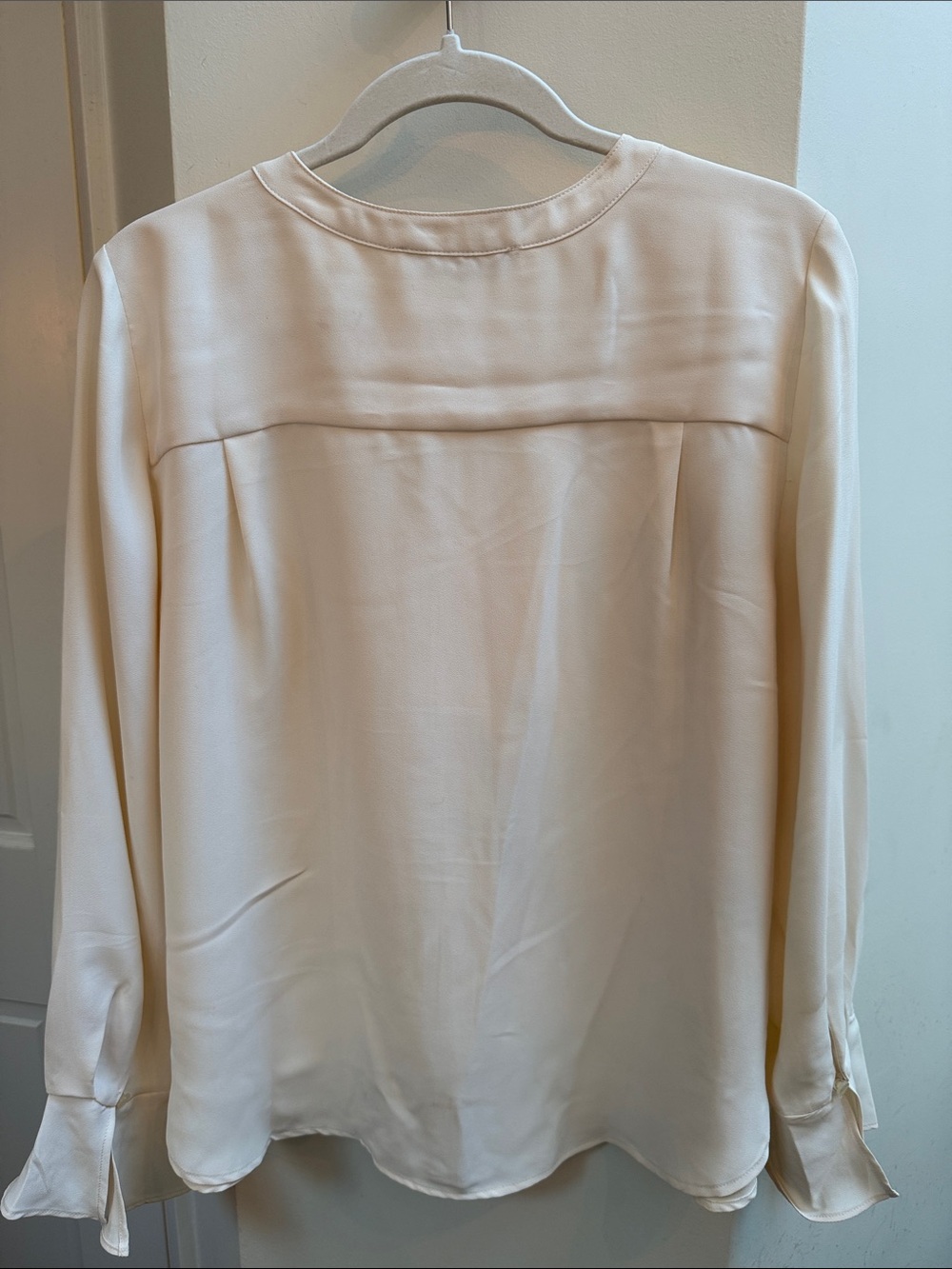 LOFT Cream Ruffle-Front Blouse - Picture 4 of 4
